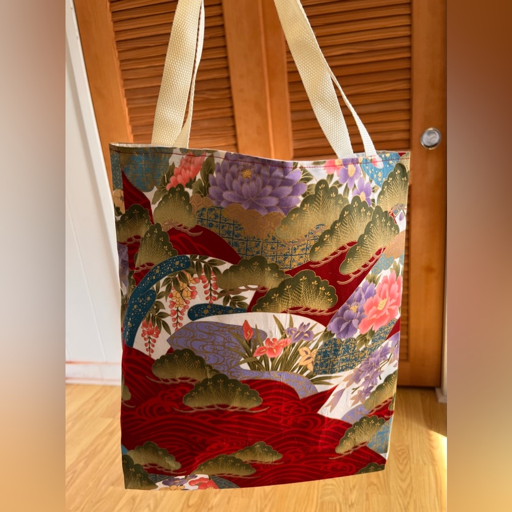 Asian inspired Tote Bag - 14x13x3 - Picture 3 of 4